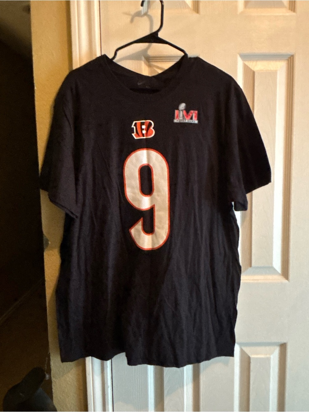 Cincinnati Bengals #9 Black Football Tee NWT